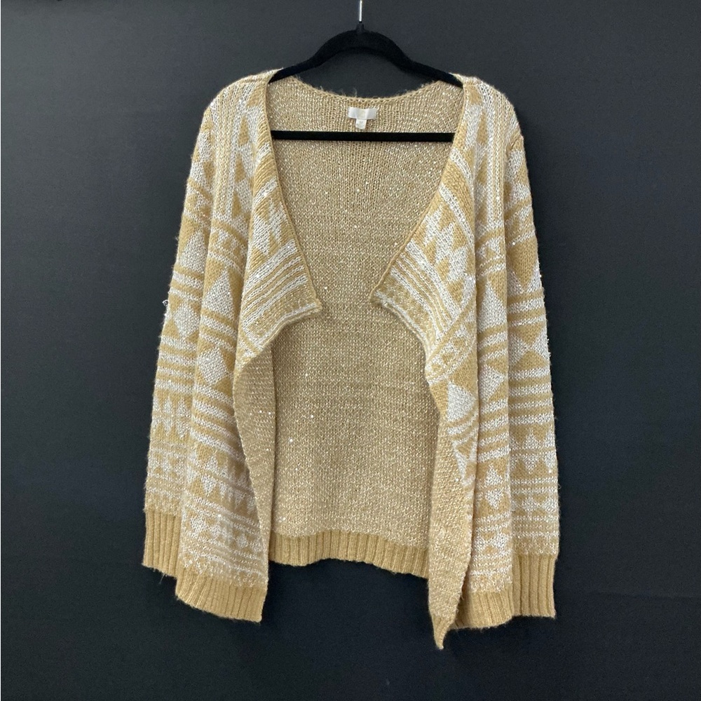 C Cozy Chic Metallic Knit Cardigan